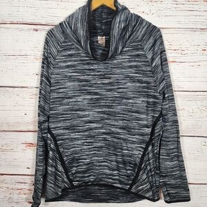 Champion Gray and Black Striped Long Sleeve Top